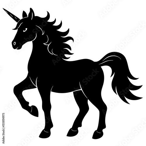 horse silhouette vector with white background.