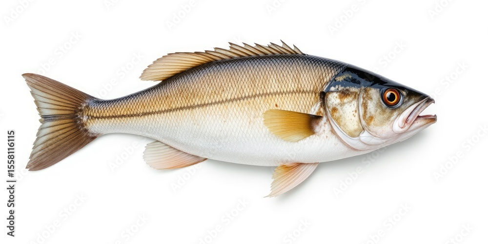 Elegant Sea Bass Fish Studio Shot on White Elegant Sea Bass Fish Studio Shot on White