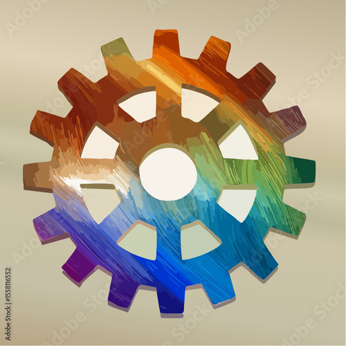 spectral gear helix with interlocking bronze micro-foil gears and gradient bevels