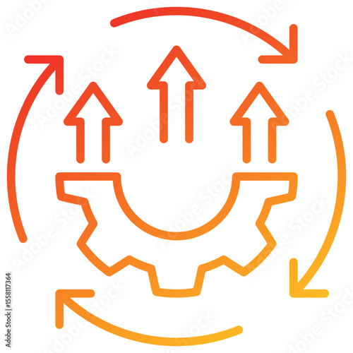 Continuous Improvement Line Gradient Icon