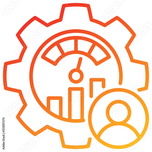 Performance Management Line Gradient Icon