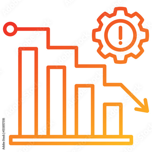 Economic Crisis Line Gradient Icon