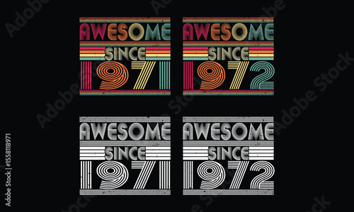 Awesome since 1971 to 1972 ,Retro Vintage bundles .53 year old Vintage. Birthday vintage gift.
