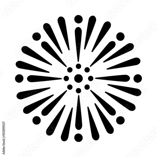 シンプルな打ち上げ花火　放物線のイラスト