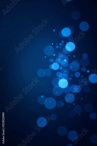 Dark blue bokeh sparkles on abstract background, texture, luxury, glitter