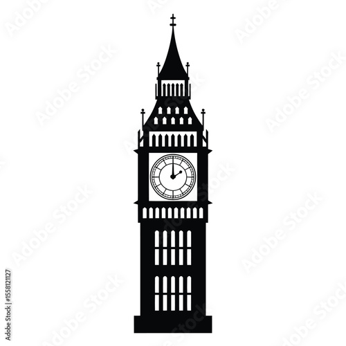 Black Silhouette of the Elizabeth Tower
