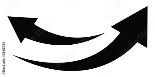 Curved arrow icons. arrow symbol collection. Arrow sign, Black arrows set on white background. arrow icon for your web site design, logo, app, UI. Vector illustrator