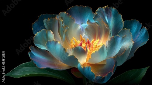 Artistic Blue Flower  Watercolor Style  High Resolution  Dramatic Lighting  Nature  Floral