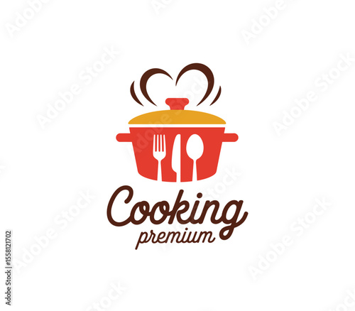 Cooking, cuisine, cookery logo. Restaurant, menu, cafe, diner label or icon. Vector illustration