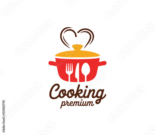 Cooking, cuisine, cookery logo. Restaurant, menu, cafe, diner label or icon. Vector illustration