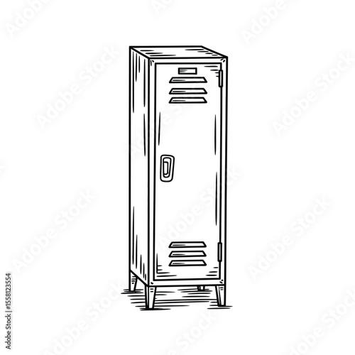 Hand Drawn Metal Locker Illustration