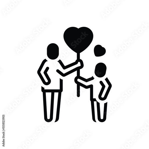 Black solid icon for i love dad