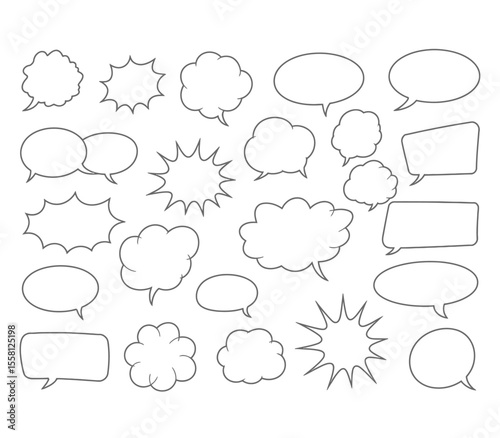 Cartoon Speech Bubbles and Thought set