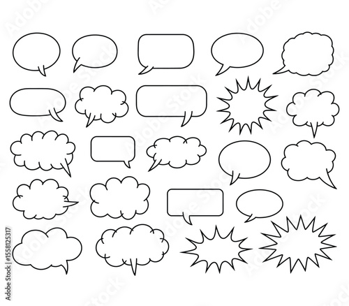 Cartoon Speech Bubbles and Thought set
