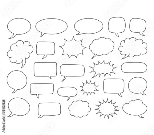 Cartoon Speech Bubbles and Thought set
