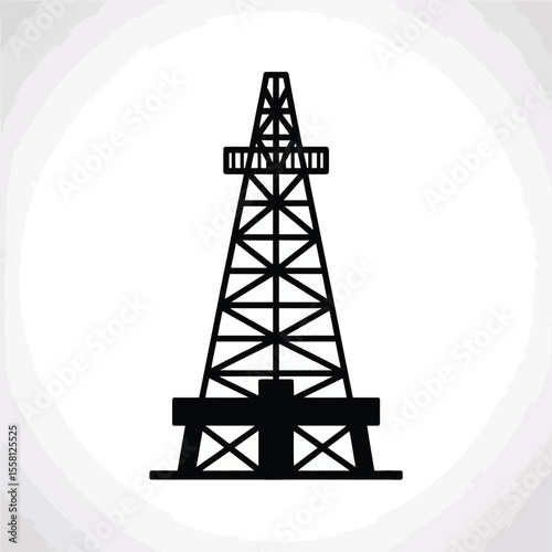 Oil Drilling Rig Silhouette