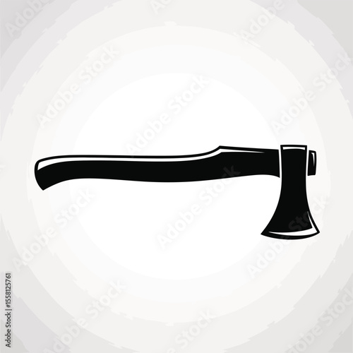 Black and White Silhouette of a Hand Axe