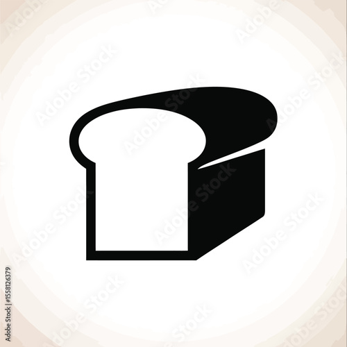 Simple Black and White Bread Loaf Icon