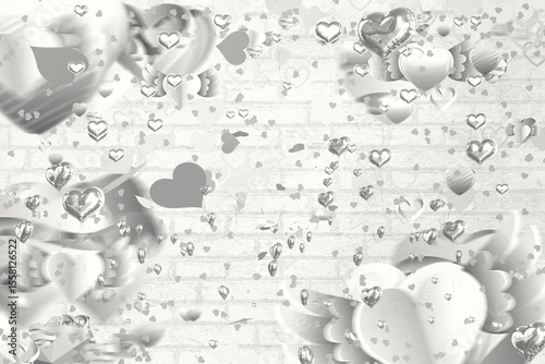 Grey valentines heart pattern