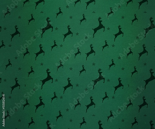 Digitally generated Green reindeer pattern