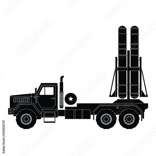 Military Missile Truck Silhouette