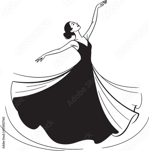 dancing day Rumba girl dance silhouette art design transparent background illustration premium quality