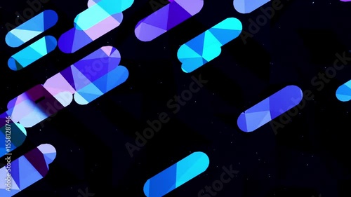 Flowing Neon Geometric Shapes - Abstract Looping Background