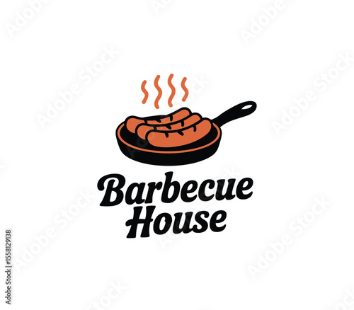 BBQ and grill emblem set. Barbecue labels, badges and design elements for restaurant menu