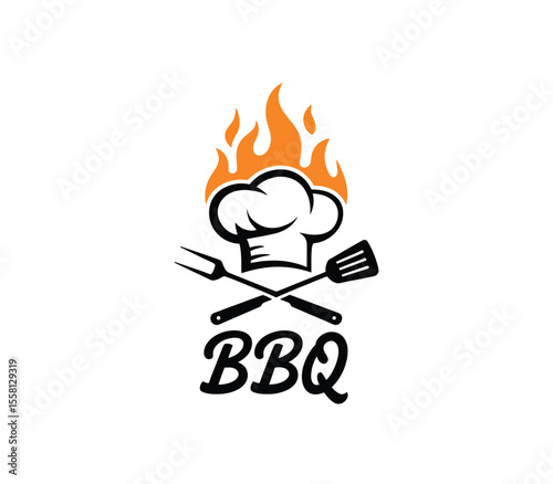 BBQ and grill emblem set. Barbecue labels, badges and design elements for restaurant menu