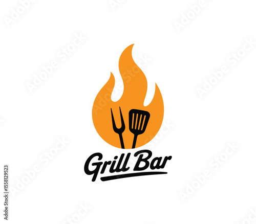 BBQ and grill emblem set. Barbecue labels, badges and design elements for restaurant menu