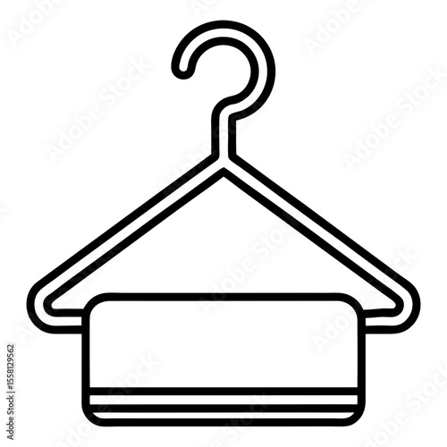 Towel Hanger Icon Vector – Generative AI & Linocut Silhouette Design