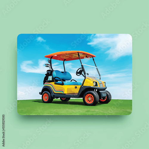 Golf Auto car art design illustration stock photos