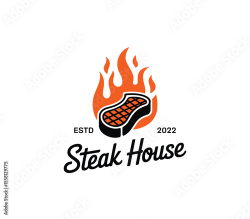 BBQ and grill emblem set. Barbecue labels, badges and design elements for restaurant menu