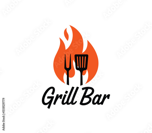 BBQ and grill emblem set. Barbecue labels, badges and design elements for restaurant menu
