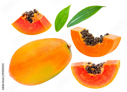 papaya isolated on transparent png (Image from camera)