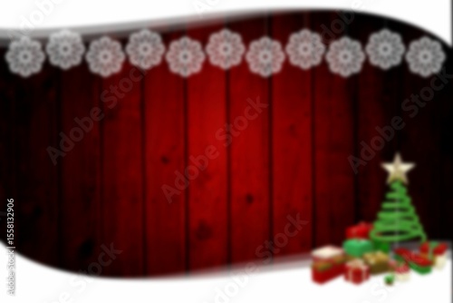 Christmas tree against wood