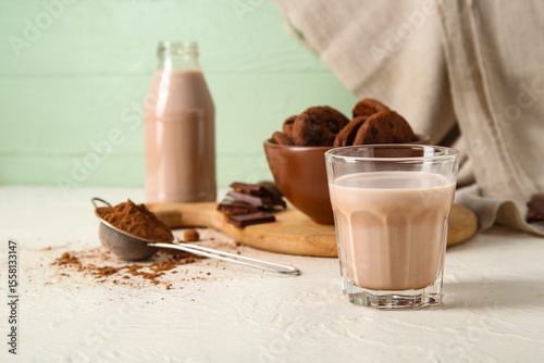 Homemade chocolate milk bev...