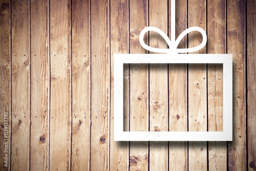 Christmas decorations over wood