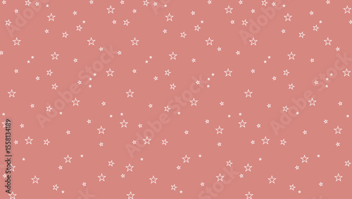 Seamless star outline pattern on dusty rose background. Cute celestial vector design perfect for kids, nursery, fabric, wrapping paper, wallpaper, and pastel-themed decorative projects.