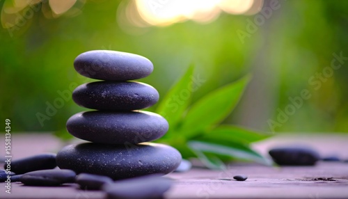 Stacked Zen Stone Peaceful Scene