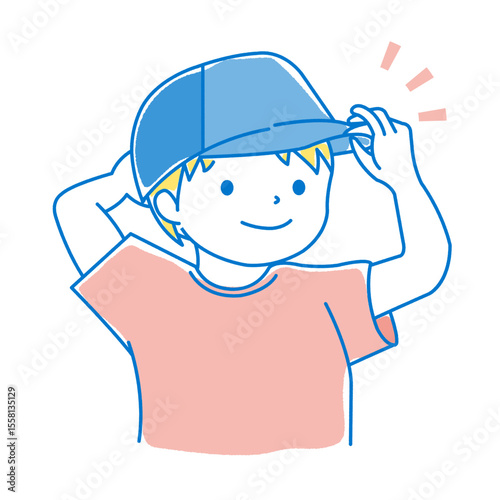 帽子をかぶった男の子のイラスト