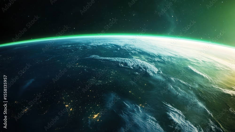 Fototapeta premium Earth from space, vibrant colors