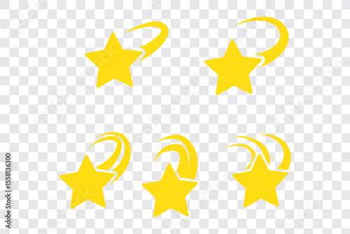 Falling Star Icons – Collection of Falling Star Symbol Silhouettes
