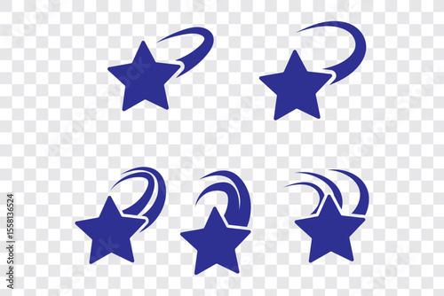 Falling Star Icons – Collection of Falling Star Symbol Silhouettes
