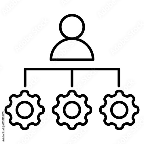 Organization Outline Icon Element For Design