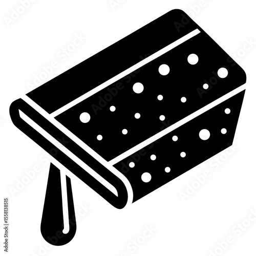 Window Cleaning Sponge Icon – Generative AI Vector & Linocut Silhouette Design