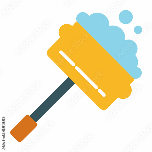 Window Cleaning Sponge Icon – Generative AI Vector & Linocut Silhouette Design