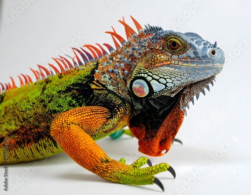 Colorful Iguana Head Portrait