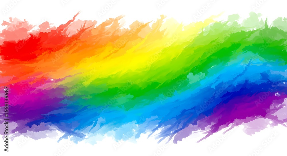 Obraz premium Vibrant Rainbow Watercolor Abstract Background