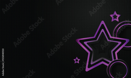 Abstract dark wallpaper background with stars gradient purple shape element design